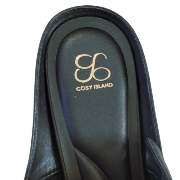 Cosy Island GraceLithe Black Studded Detail Pointed Toe Heeled Mules Size 8 - Picture 12 of 13